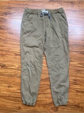 Roxy Women's Brown Midrise Drawstring Khaki Jogger Size Medium Casual Streetwear